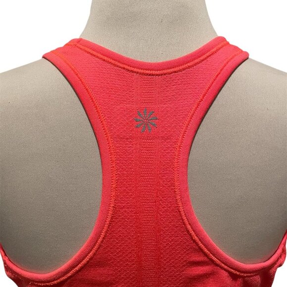 Athleta Fastest Track Ruched Racerback Tank Top Neon Orange, Size XL - Picture 4 of 6